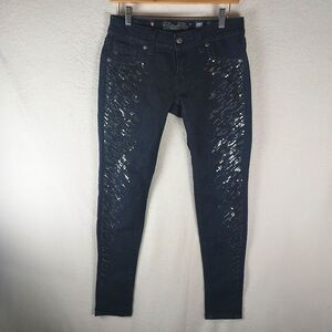 Miss Me JP7220G Women’s Jeans 27x30 Dark Wash Sequin Embellished Super Skinny